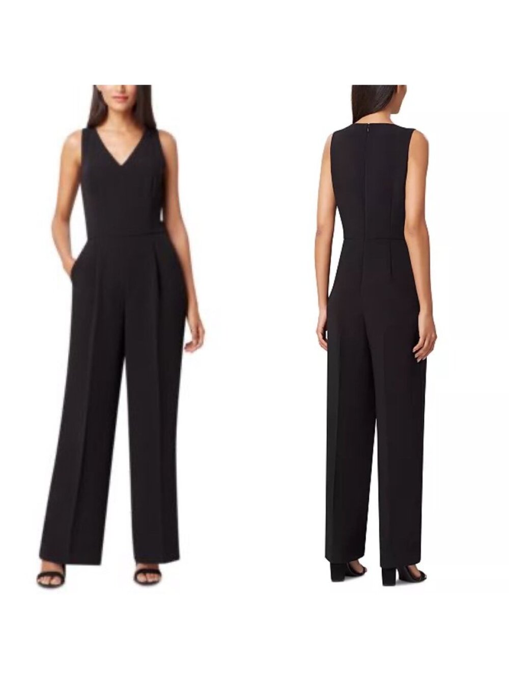 Women's Tahari ASL Tuxedo Wide-Leg Jumpsuit | Black | Size 12